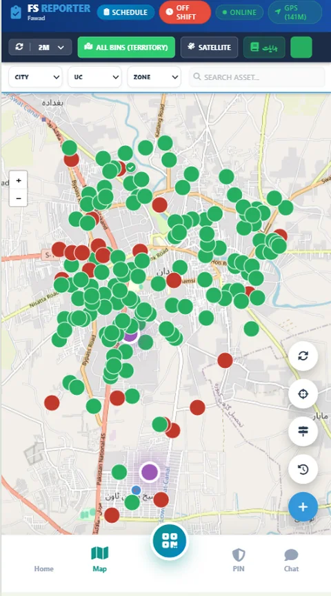 MyMaan Field Supervisor Tactical Map Interface