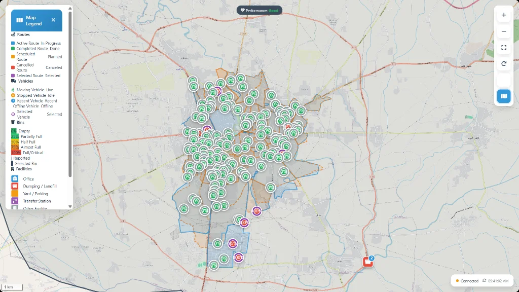 City-Wide GIS Ward Survey and Smart Bin Cluster Map